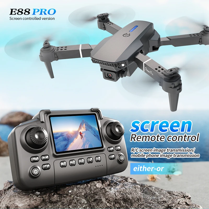 Drone Camera Wide Angle - Professional E88 PRO Drone with screen