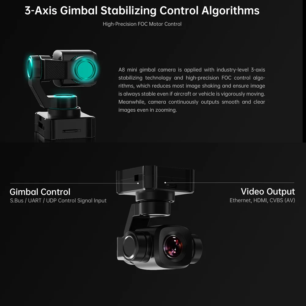 SIYI A8 Mini 4K 8MP Gimbal Cam - Drone Camera Vlog 评论和价格