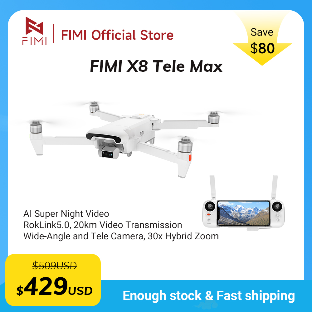 FIMI X8 Tele Max Drone 1/2-inc - Drone Camera Wide Angle 评论和价格